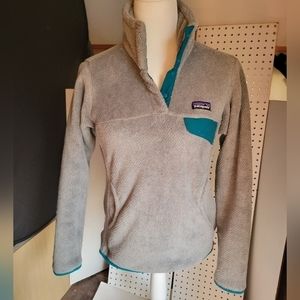 Patagonia size small Polartec pullover jacket turquoise and gray‎